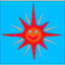 download Happy Sun clipart image with 315 hue color