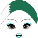 download Pretty Qatari Girl Smiley Emoticon clipart image with 180 hue color