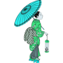 download Girl With Lantern clipart image with 135 hue color