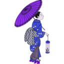 download Girl With Lantern clipart image with 225 hue color
