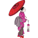 download Girl With Lantern clipart image with 315 hue color