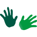 download Green Hands clipart image with 45 hue color