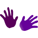 download Green Hands clipart image with 180 hue color