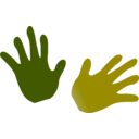 download Green Hands clipart image with 315 hue color