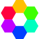 download 6 Color Hexagons clipart image with 45 hue color