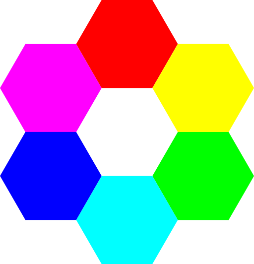 6 Color Hexagons