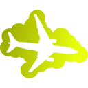 download Plane Silhouet In The Sky clipart image with 225 hue color
