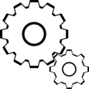 download Simple Gears clipart image with 0 hue color