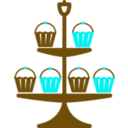 download Jubilee Cake Stand Blue clipart image with 180 hue color