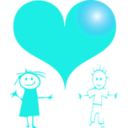 download Red Heart clipart image with 180 hue color