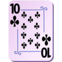 download Ornamental Deck 10 Of Clubs clipart image with 225 hue color