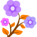 download 3 Flowers clipart image with 270 hue color