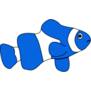 download Clown Fish clipart image with 180 hue color