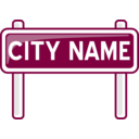 download City Nameplate clipart image with 90 hue color