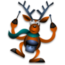 download Dancing Reindeer 2 clipart image with 180 hue color