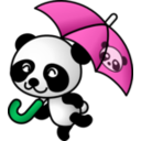 download Umbrella Panda clipart image with 90 hue color