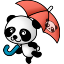 download Umbrella Panda clipart image with 135 hue color