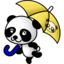 download Umbrella Panda clipart image with 180 hue color