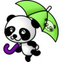 download Umbrella Panda clipart image with 225 hue color