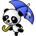 download Umbrella Panda clipart image with 0 hue color