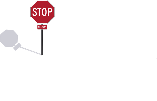 Stop Sign On Post