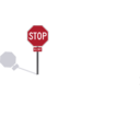 download Stop Sign On Post clipart image with 0 hue color