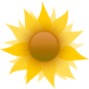 download Sunflower clipart image with 0 hue color