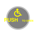 download Push To Open Button clipart image with 180 hue color