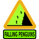 download Warning Falling Penguins clipart image with 45 hue color