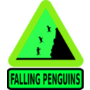 download Warning Falling Penguins clipart image with 90 hue color