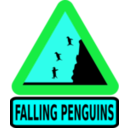 download Warning Falling Penguins clipart image with 135 hue color