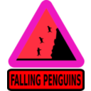 download Warning Falling Penguins clipart image with 315 hue color