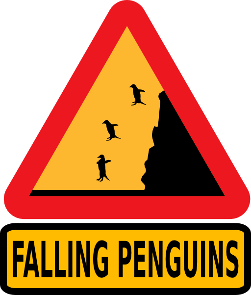 Warning Falling Penguins