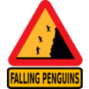 download Warning Falling Penguins clipart image with 0 hue color