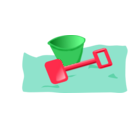 download Bucket And Spade 2 clipart image with 135 hue color