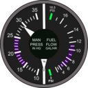 download Manifold Pressure And Fuel Flow clipart image with 135 hue color