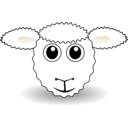 download Funny Sheep Face White Cartoon clipart image with 45 hue color