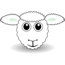 download Funny Sheep Face White Cartoon clipart image with 135 hue color