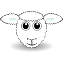 download Funny Sheep Face White Cartoon clipart image with 180 hue color