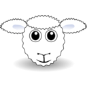 download Funny Sheep Face White Cartoon clipart image with 225 hue color