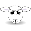 download Funny Sheep Face White Cartoon clipart image with 270 hue color