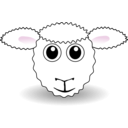 download Funny Sheep Face White Cartoon clipart image with 315 hue color