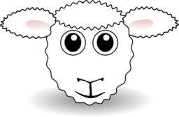 Funny Sheep Face White Cartoon