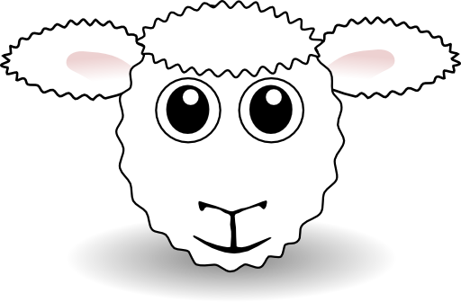 Funny Sheep Face White Cartoon