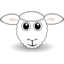 download Funny Sheep Face White Cartoon clipart image with 0 hue color