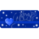 download Kissing Couple With Heart clipart image with 225 hue color