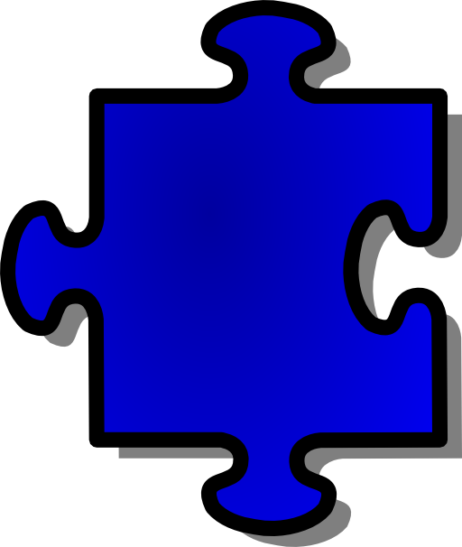 Blue Jigsaw Piece 07