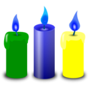 download Candles clipart image with 180 hue color
