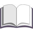 download Open Book clipart image with 270 hue color