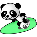 download Surfer Panda clipart image with 270 hue color